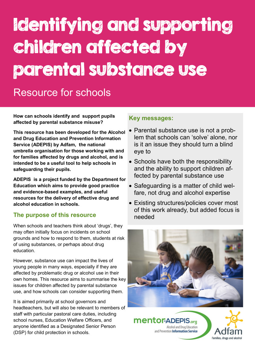 Identifying and supporting children affected by parental substance use