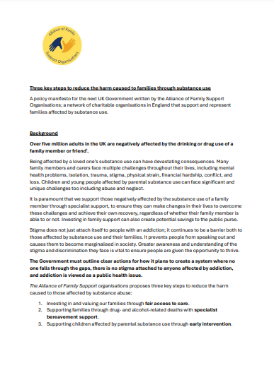 Three key steps to reduce the harm caused to families through substance use